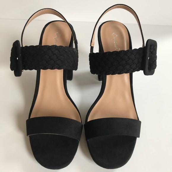 NEW! Strappy Braided Heel Sandal Black - Picture 4 of 7
